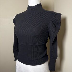 Free People Black Turtleneck Sweater